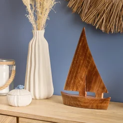 Barco decorativo OCEA de madera de mango