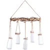 Barra De Madera C/5 Jarrones Colgantes