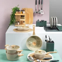 Batería de cocina 5 piezas AMY beige
