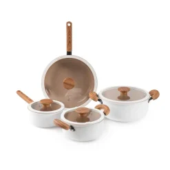 Batería De Cocina 4 Piezas Farm Blanca