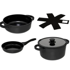 Batería de cocina 3 piezas negro 24cm
