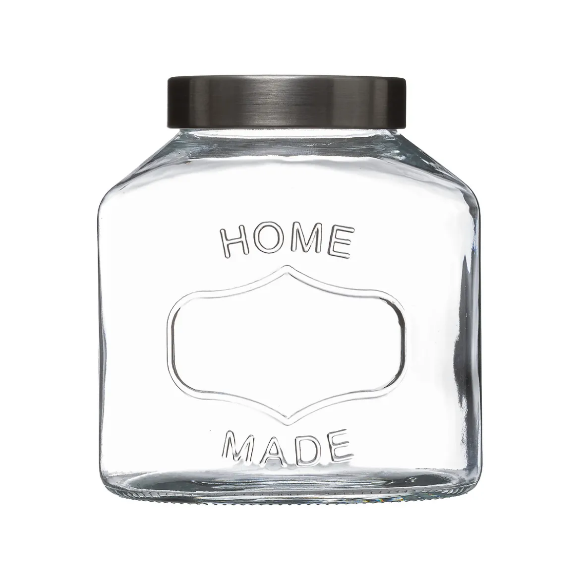 Bombonera De Vidrio C/Tapa Inoxidable 1L