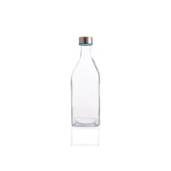 Botella Cuadrada C/Tapa Metálica 1L