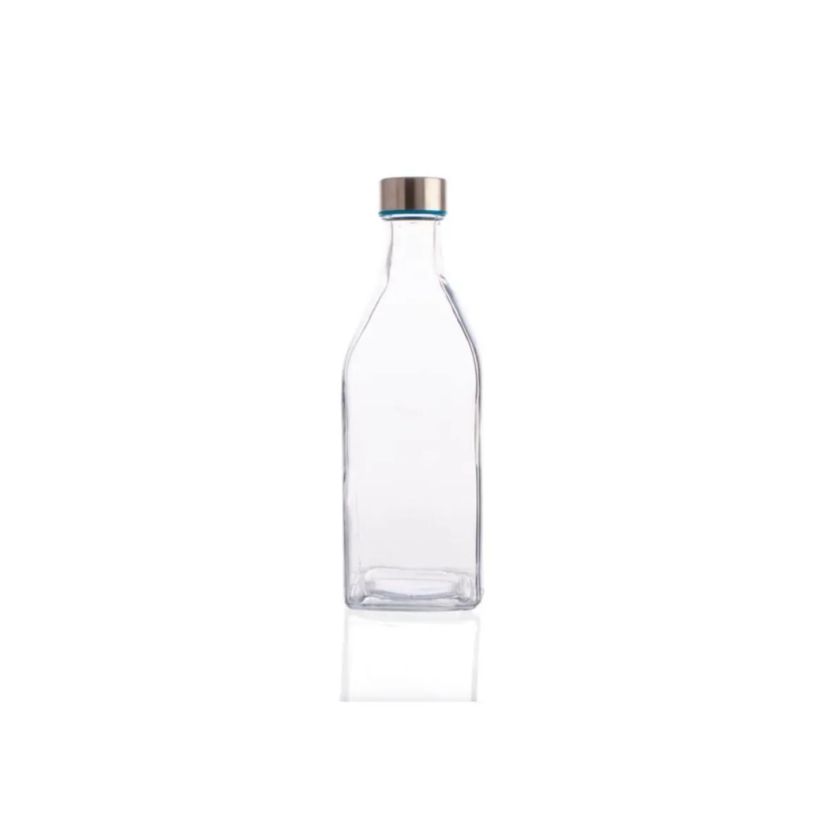 Botella Cuadrada C/Tapa Metálica 1L