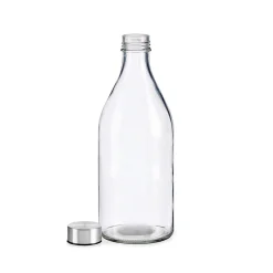 Botella De Vidrio Red. Tapa Metálica 1L