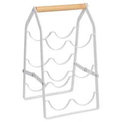 Botellero plegable para 6 botellas blanco