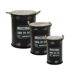 Bote Negro Con Tapa 39.9x51.7Cm