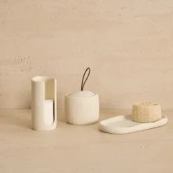 Bote para algodón OLEYA beige D7.3x15cm