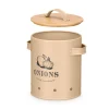 Bote para cebollas beige de metal