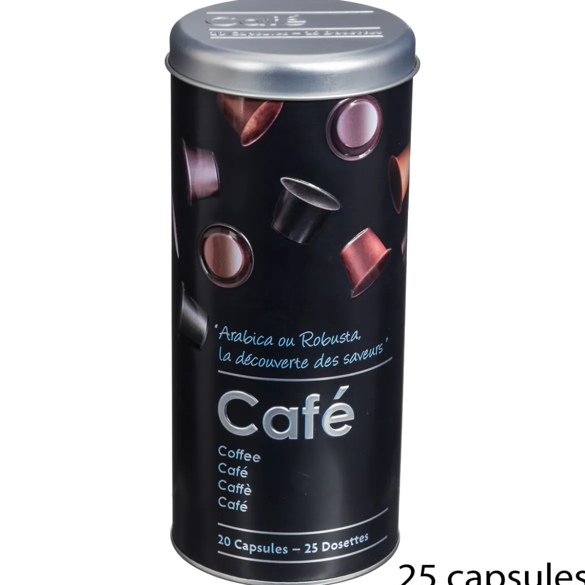 Bote P/Capsulas Café Metálica C/Diseño