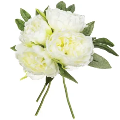 Bouquet Con 4 Peonías Blancas 30Cm