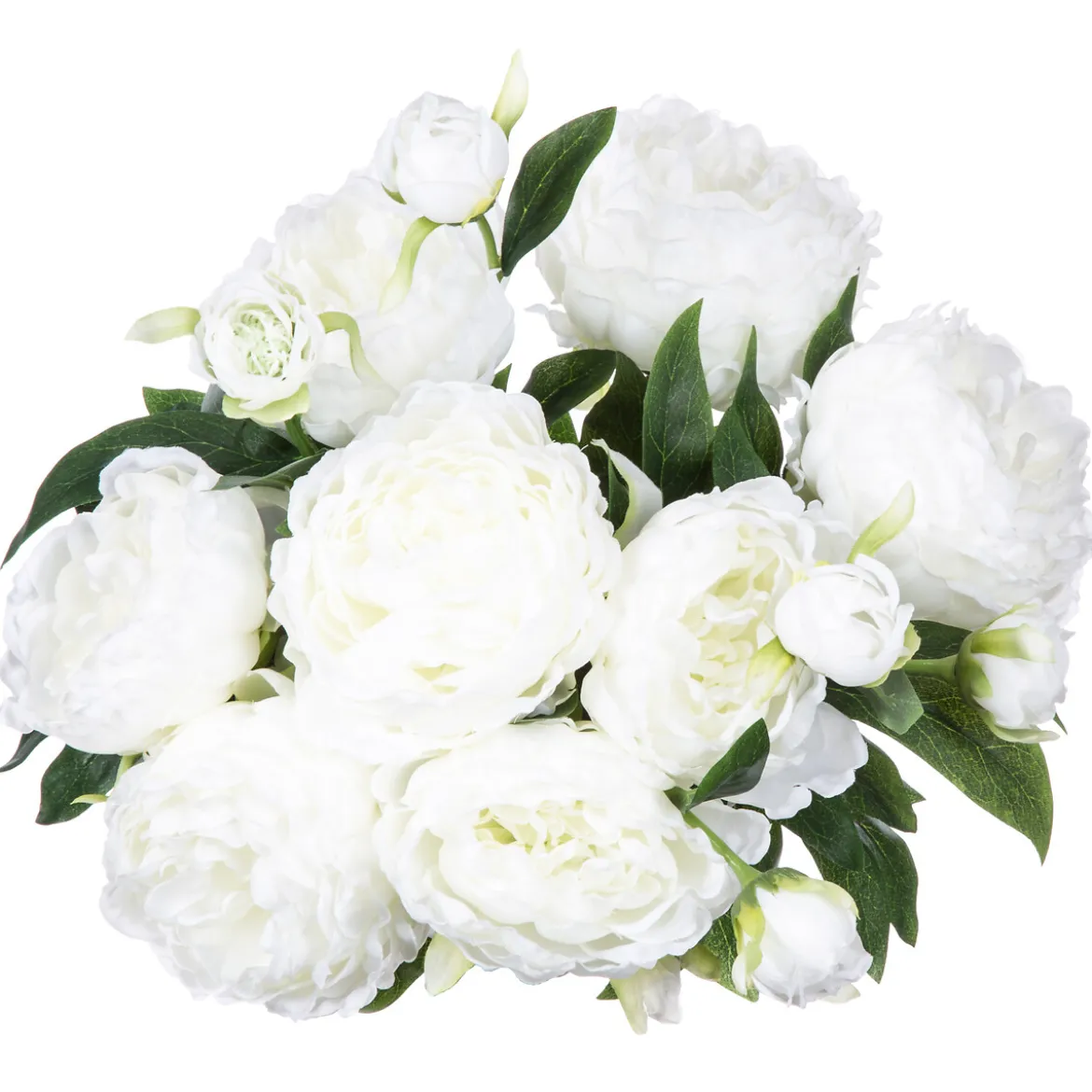 Bouquet Con 13 Peonías Blancas 50Cm