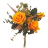 Bouquet rosas e eucalipto naranja 40cm