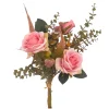 Bouquet rosas e eucalipto rosa 40cm