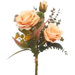 Bouquet rosas e eucalipto salmón 40cm