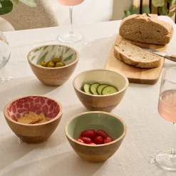 Bowl INAYA verde de madera de mango 13cm