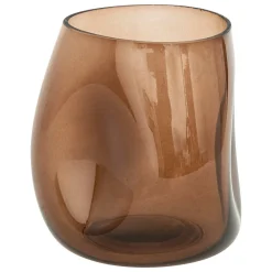 Bravi Jarrón de cristal marrón 16cm