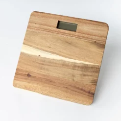 Báscula electrónica en madera de acacia