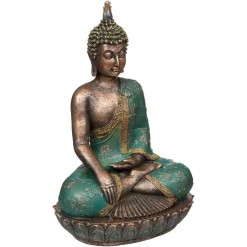 Buda Sentado Resina Azul 29x20.5x43.5Cm