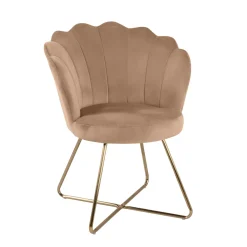 Butaca BLOOM de terciopelo beige