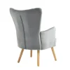 Butaca DIANA gris de terciopelo y madera