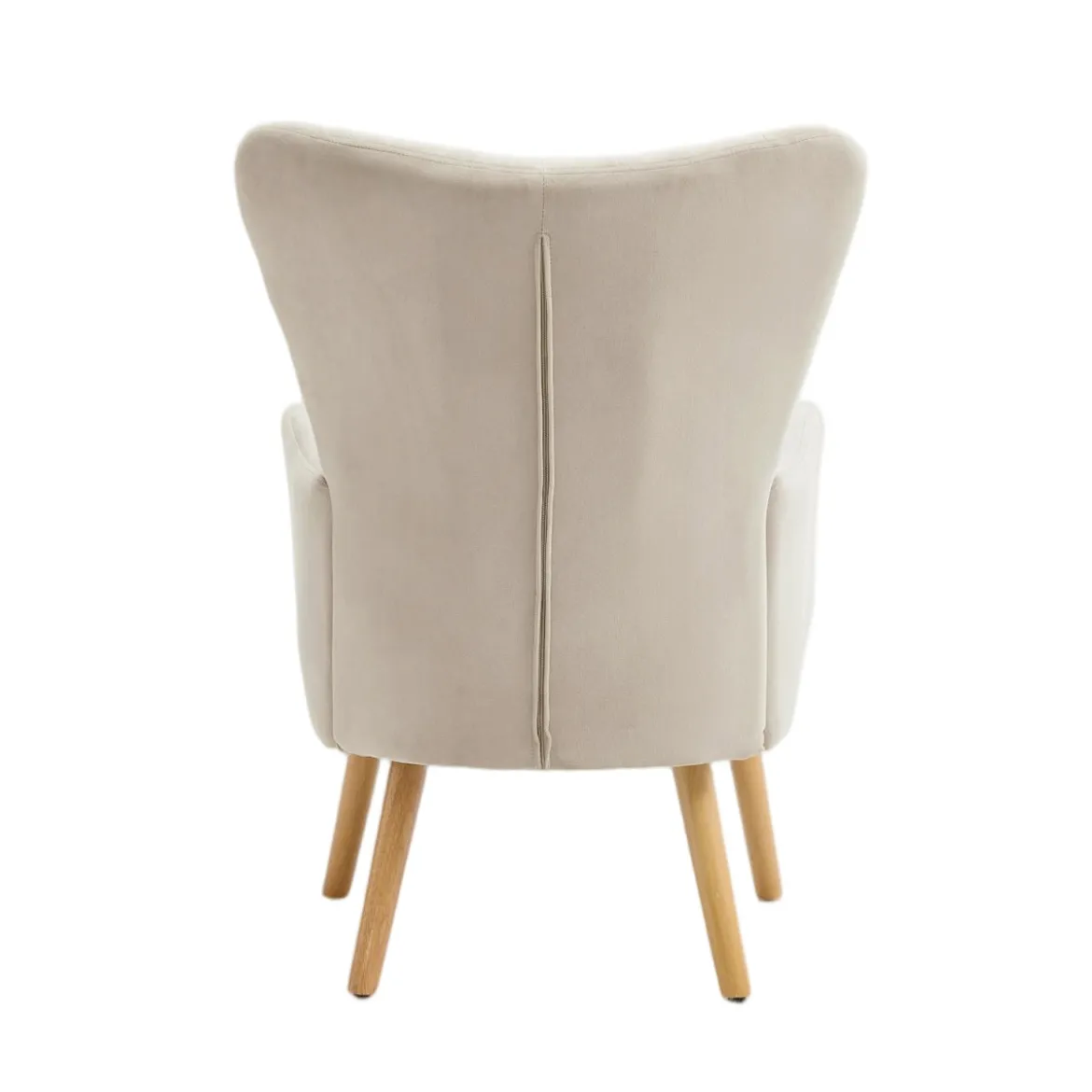 Butaca DIANA taupe de terciopelo y madera