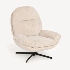 Butaca giratoria STELAN chenilla beige