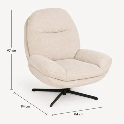 Butaca giratoria STELAN chenilla beige