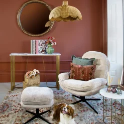 Butaca giratoria STELAN chenilla beige