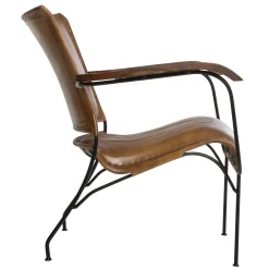 Butaca HOPER De Cuero Marrón 68x76x75Cm