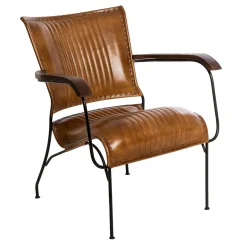 Butaca HOPER De Cuero Marrón 68x76x75Cm