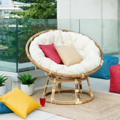 Butaca Papasan De Bambú Natural
