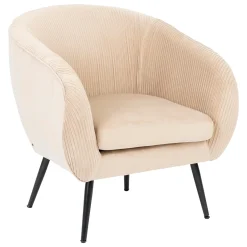 Butaca SOLARO SLOW TIME beige de terciopelo