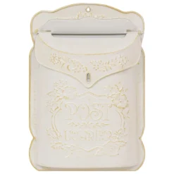 Buzón de correo TINO de hierro blanco 28x9x40cm
