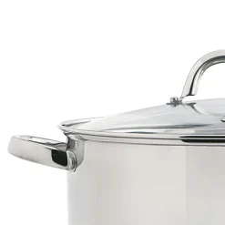 Cacerola Inoxidable C/Tapa Vidrio 22Cm