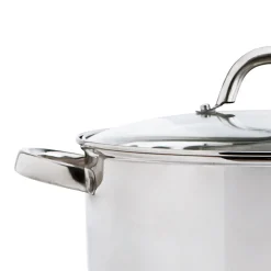 Cacerola Inoxidable C/Tapa Vidrio 26Cm