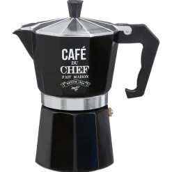 Cafetera Italiana Negra C/Diseño 350Ml