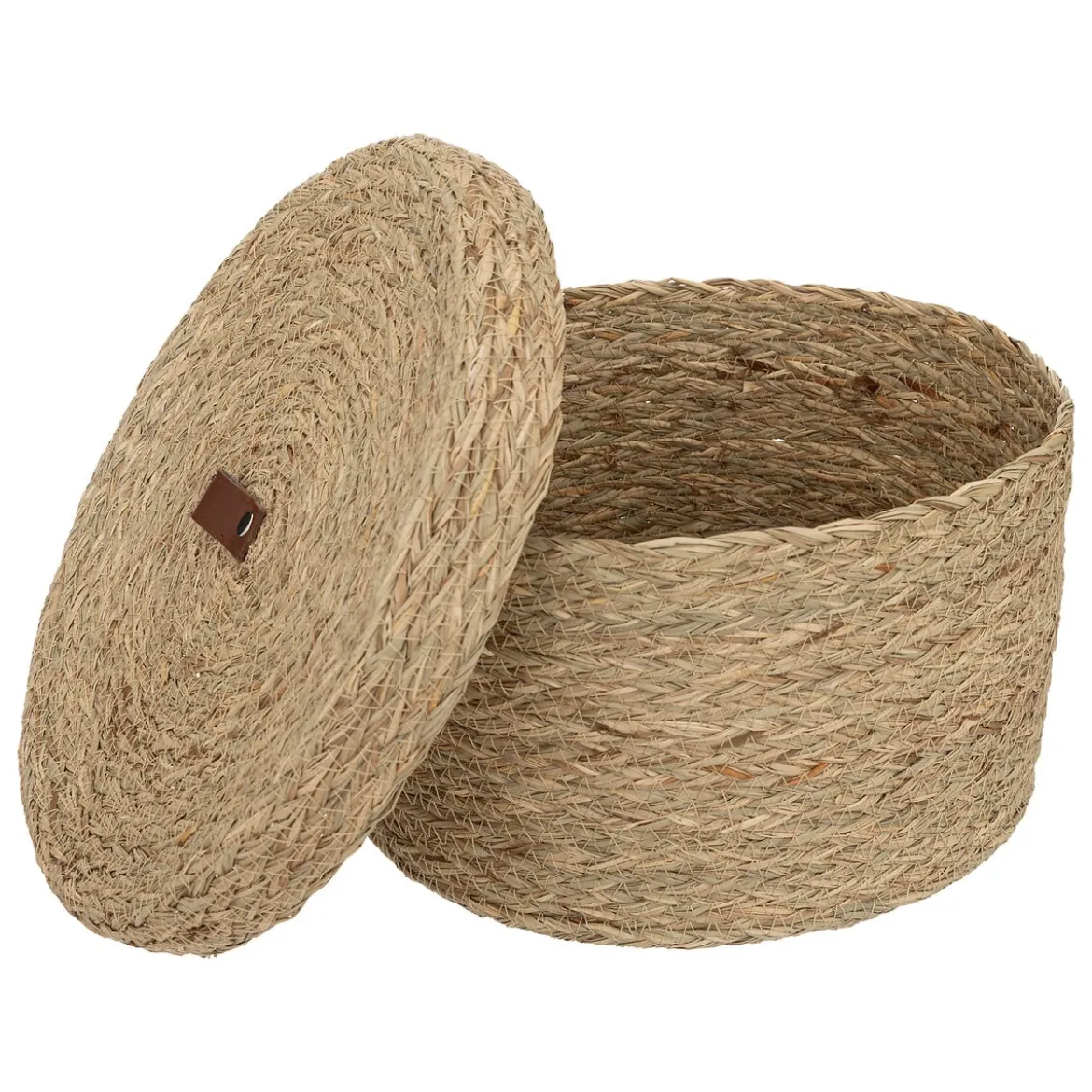 Caja ARIANNA beige de rafia 28cm