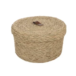 Caja ARIANNA beige de rafia 23cm