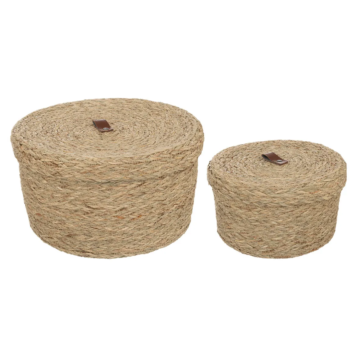 Caja ARIANNA beige de rafia 23cm