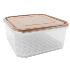 Caja cuadrada beige con rejilla