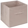 Caja de almacenaje beige de terciopelo 31x31cm