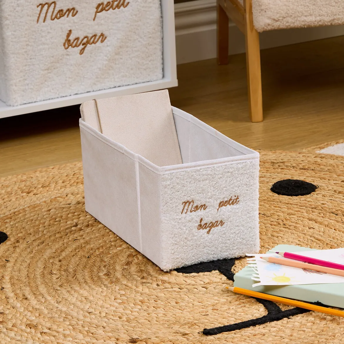 Caja de almacenaje BOUCLE blanca