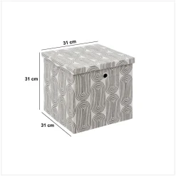 Caja de almacenaje con estampado 31x31cm