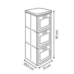 Caja de almacenaje con 3 niveles