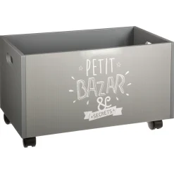 Caja de almacenaje con ruedas BAZAR gris