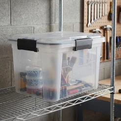 Caja de almacenaje con tapa de plástico 18L