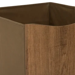 Caja de almacenaje efecto madera marrón