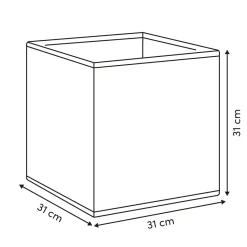 Caja de almacenaje efecto piedra beige