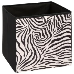 Caja de almacenaje estampado cebra 31x31cm